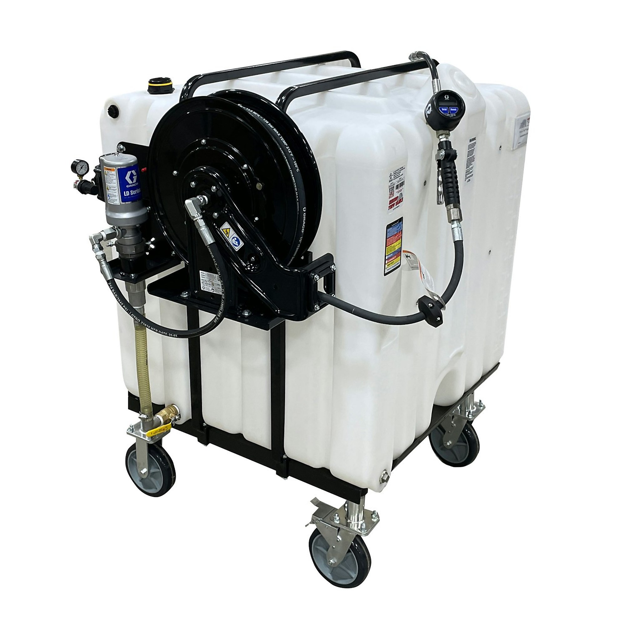 Rhino Tuff Tanks Mobile Cart - 180-Gallon Capacity, Side Mount Pump Kit, Heavy-Duty Caster Wheels, Model# RTT-7302